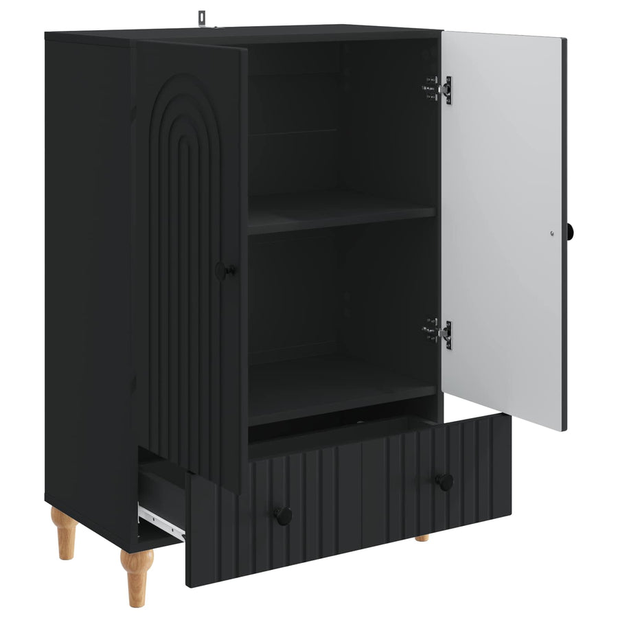 Dressoir met lade Zwart 66 x 34,5 x 95 cm Bewerkt hout