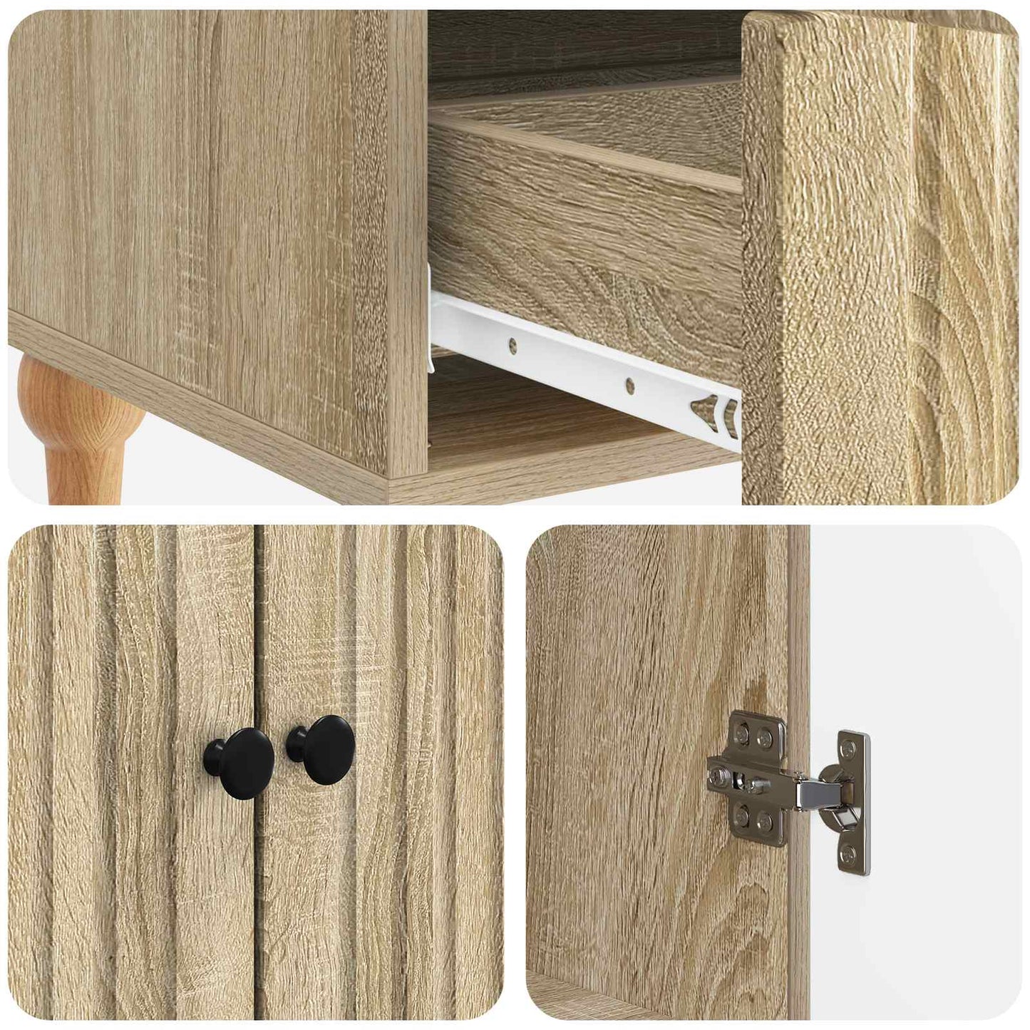 Dressoir met lade Sonoma Eiken 66 x 34,5 x 95 cm Bewerkt hout