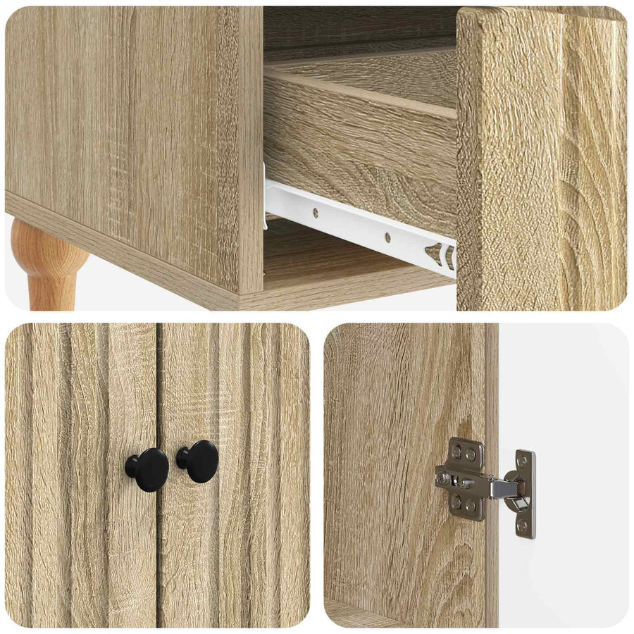 Dressoir met lade Sonoma Eiken 66 x 34,5 x 95 cm Bewerkt hout