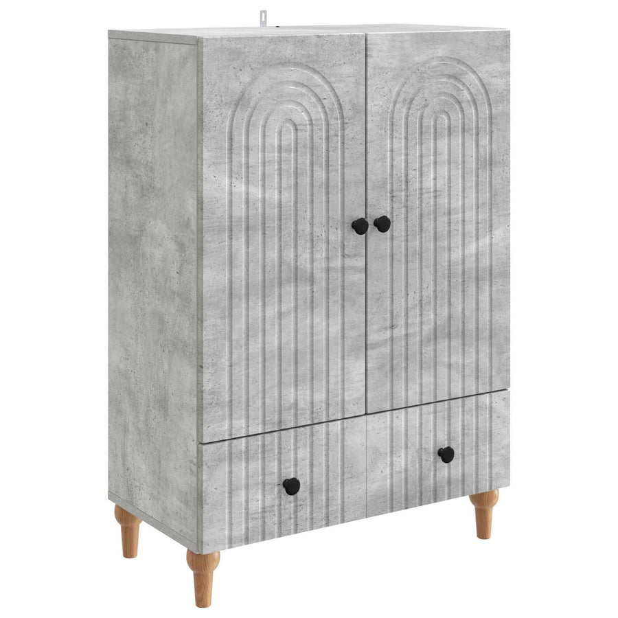 Dressoir met lade Betongrijs 66 x 34,5 x 95 cm Bewerkt hout