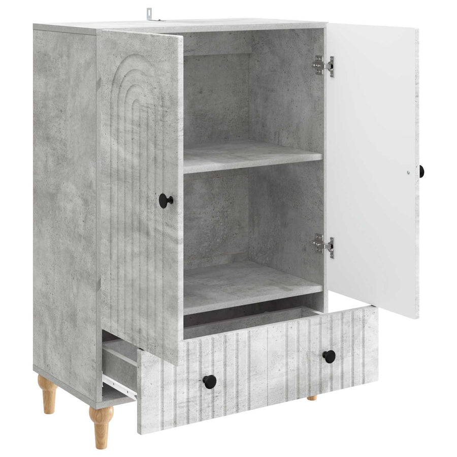 Dressoir met lade Betongrijs 66 x 34,5 x 95 cm Bewerkt hout