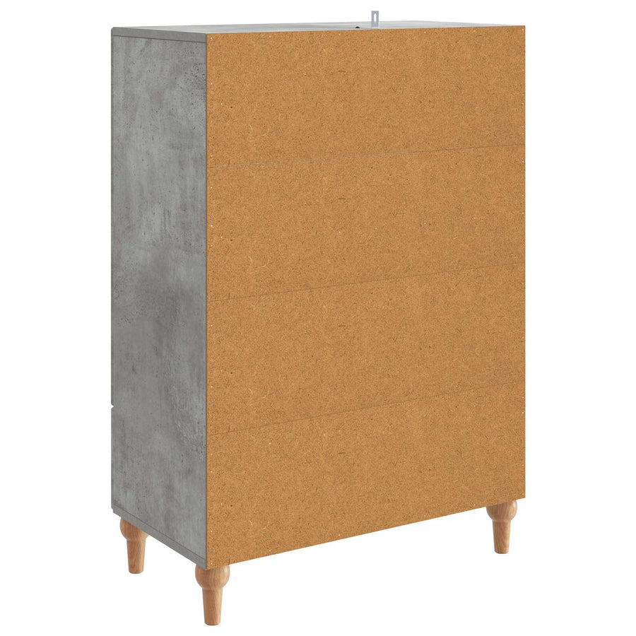 Dressoir met lade Betongrijs 66 x 34,5 x 95 cm Bewerkt hout