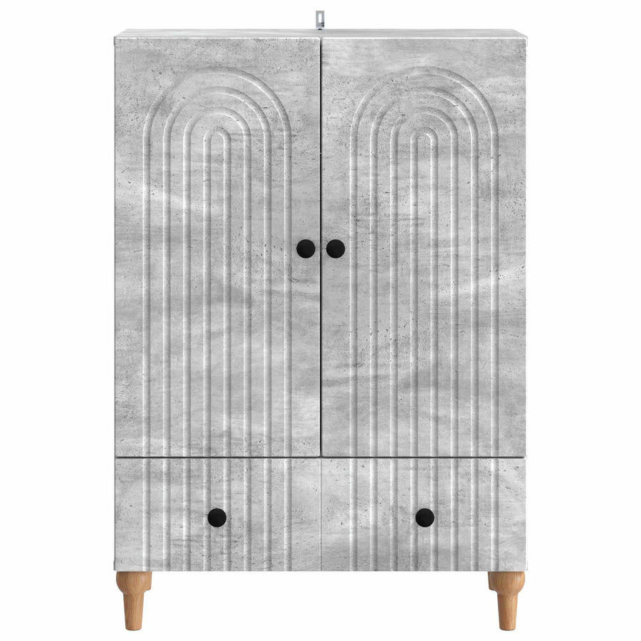 Dressoir met lade Betongrijs 66 x 34,5 x 95 cm Bewerkt hout