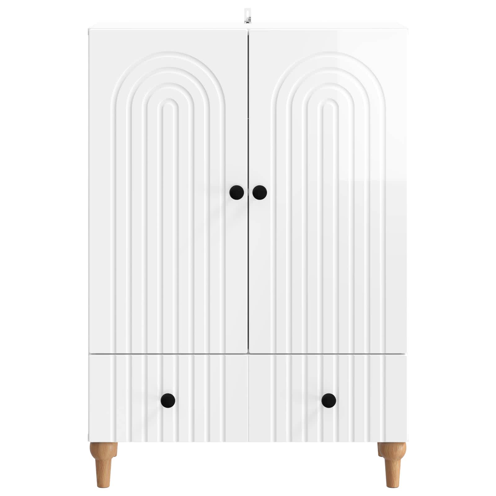 Dressoir met lade Hoogglans Wit 66 x 34,5 x 95 cm Bewerkt hout