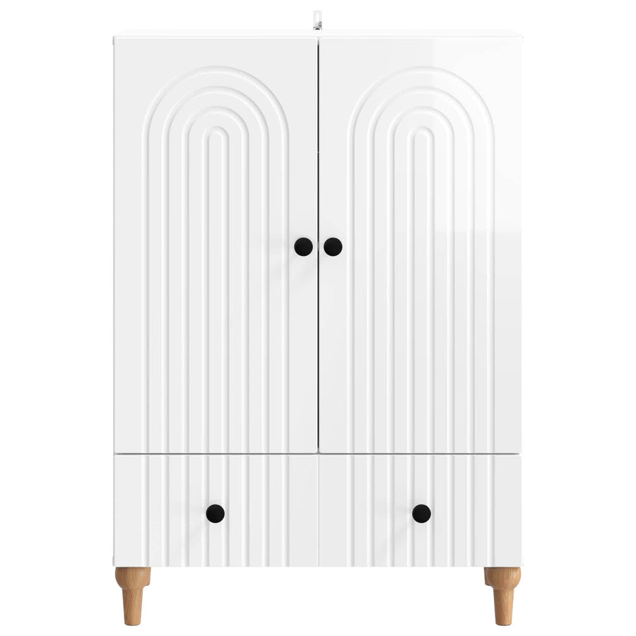 Dressoir met lade Hoogglans Wit 66 x 34,5 x 95 cm Bewerkt hout