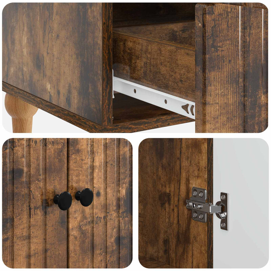 Dressoir met lade Gerookt eiken 66 x 34,5 x 95 cm Bewerkt hout