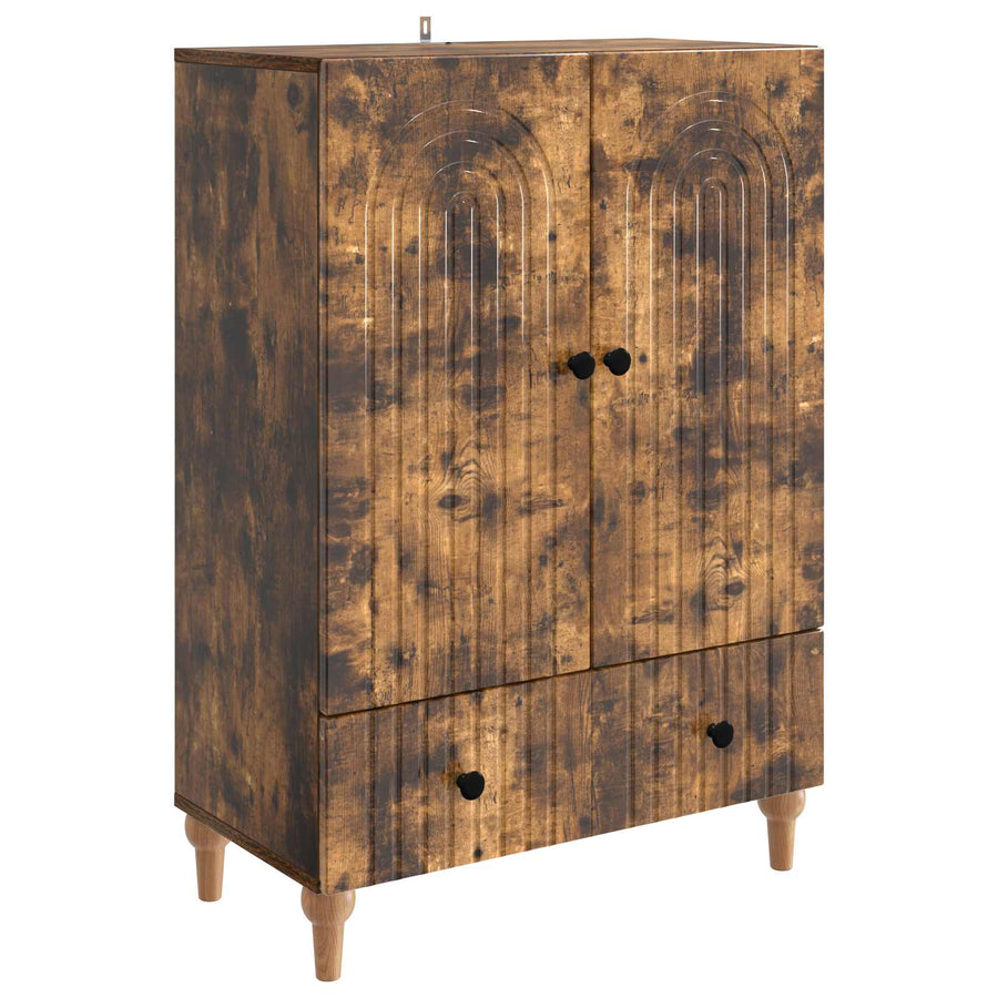 Dressoir met lade Gerookt eiken 66 x 34,5 x 95 cm Bewerkt hout