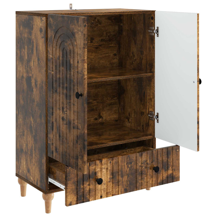 Dressoir met lade Gerookt eiken 66 x 34,5 x 95 cm Bewerkt hout
