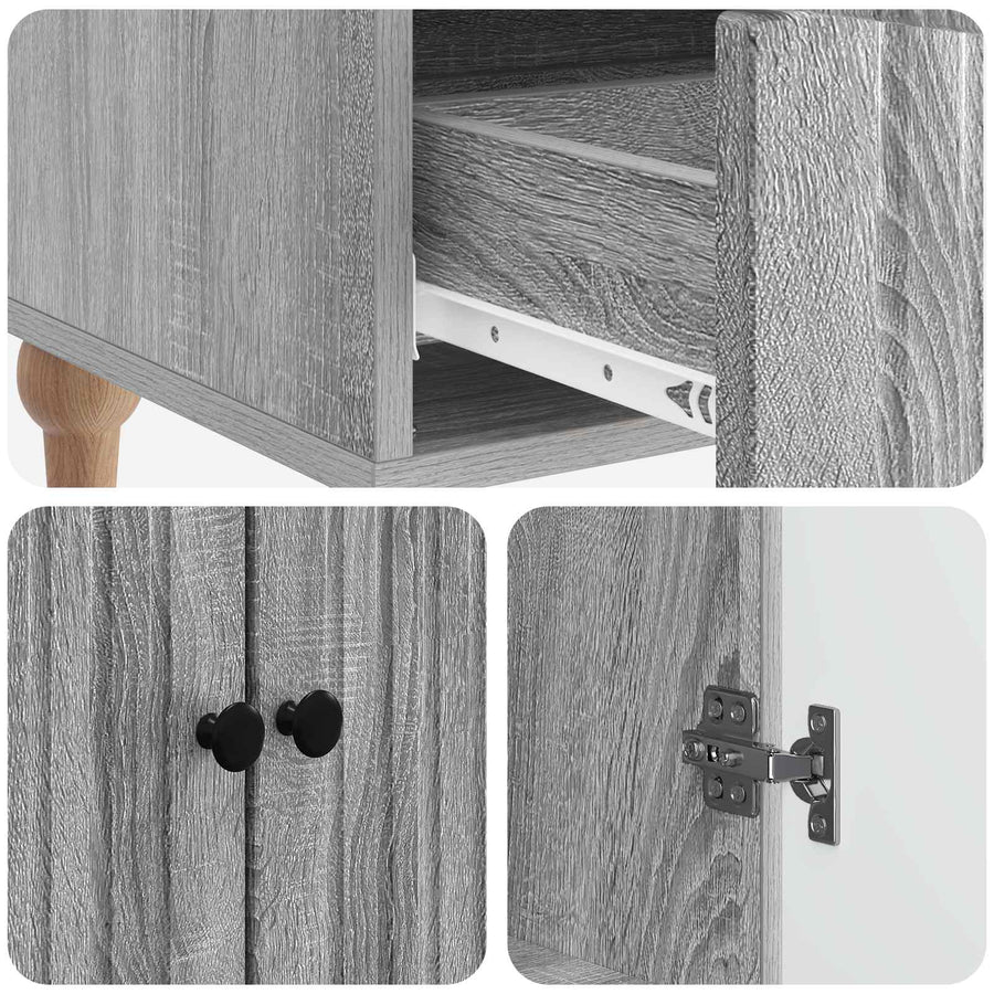Dressoir met lade Grijs sonoma 66 x 34,5 x 95 cm Bewerkt hout