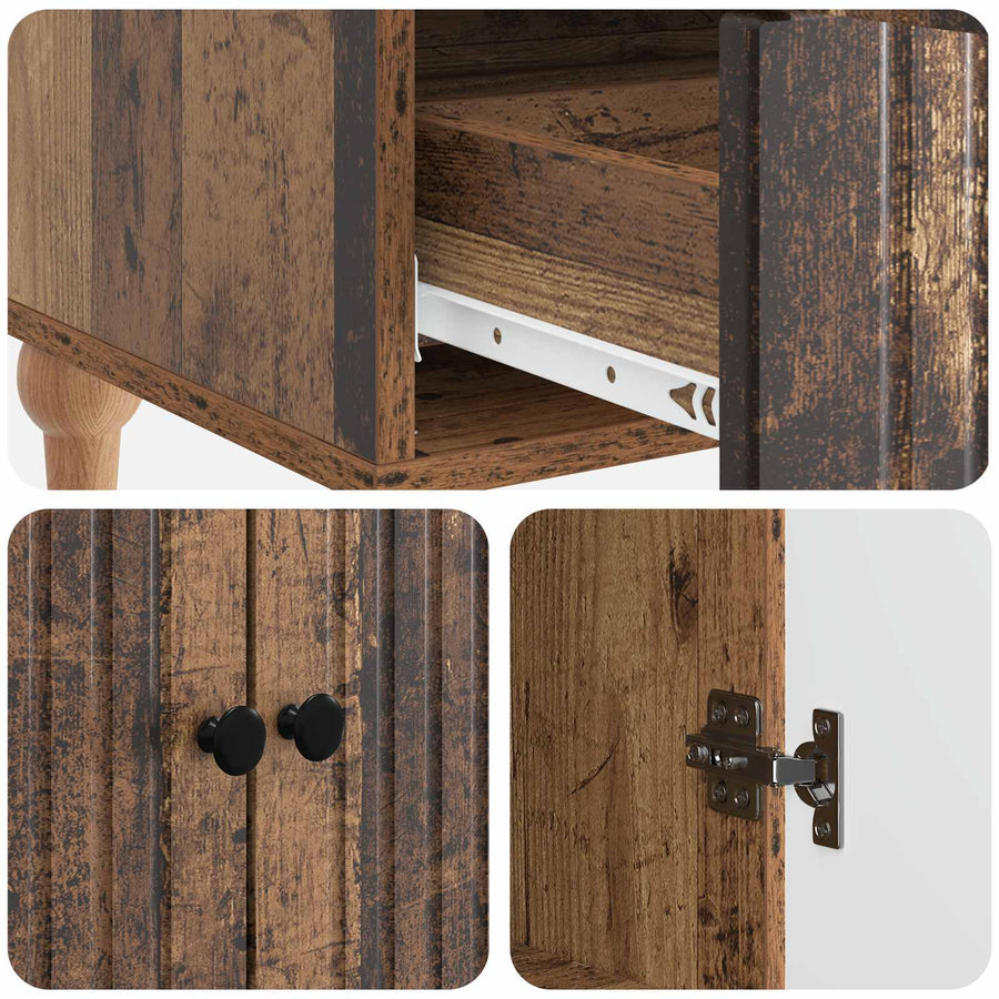 Dressoir met lade Oud hout 66 x 34,5 x 95 cm Bewerkt hout
