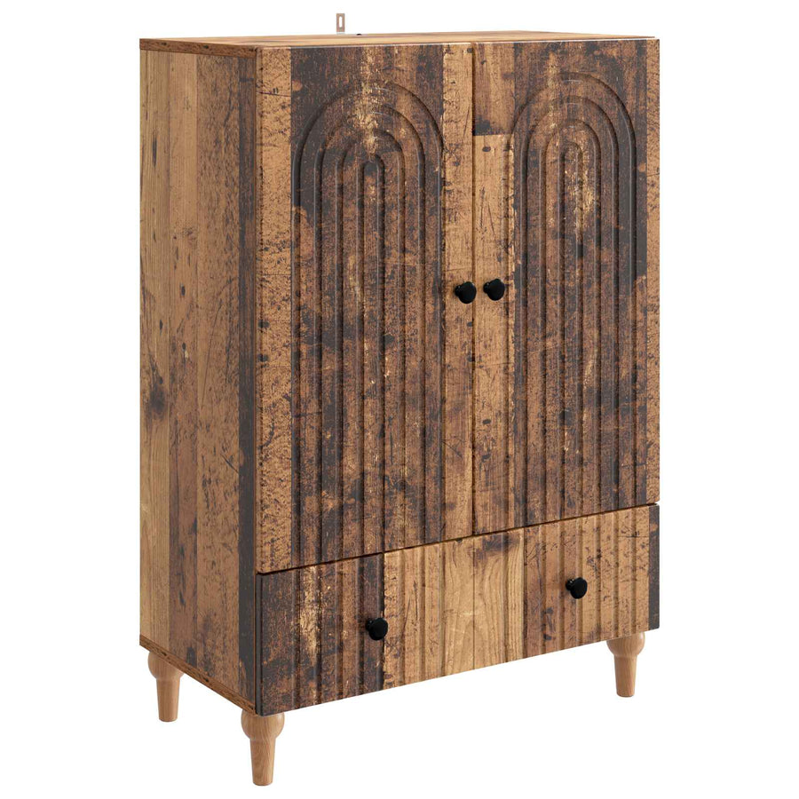 Dressoir met lade Oud hout 66 x 34,5 x 95 cm Bewerkt hout
