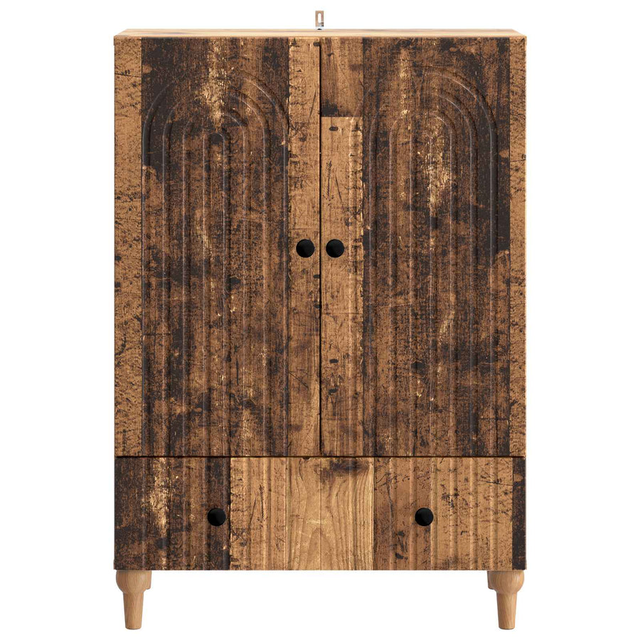 Dressoir met lade Oud hout 66 x 34,5 x 95 cm Bewerkt hout