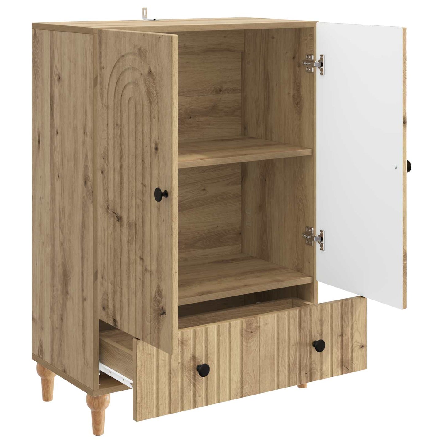 Dressoir Artisanaal eiken 66 x 34,5 x 95 cm Bewerkt hout