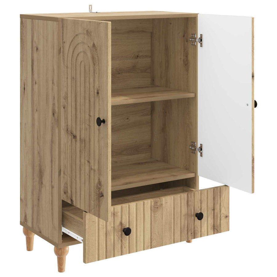 Dressoir Artisanaal eiken 66 x 34,5 x 95 cm Bewerkt hout