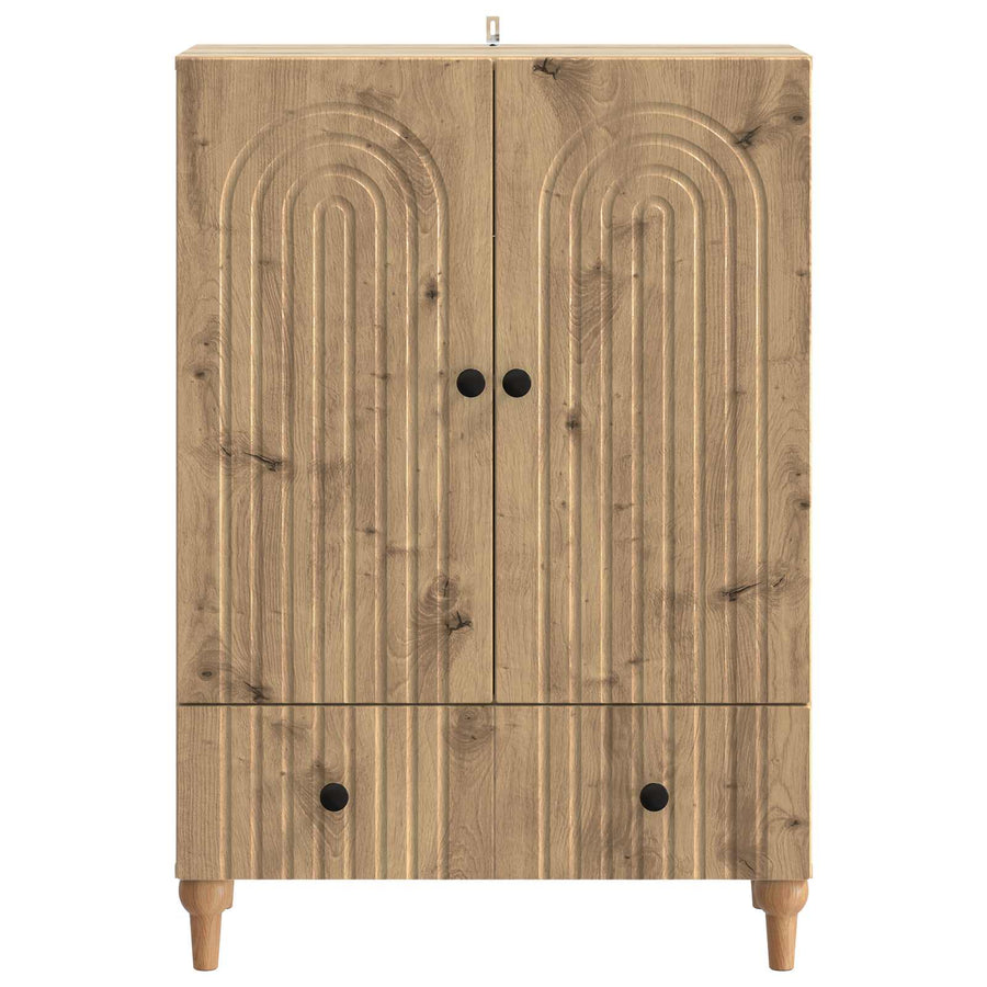Dressoir Artisanaal eiken 66 x 34,5 x 95 cm Bewerkt hout