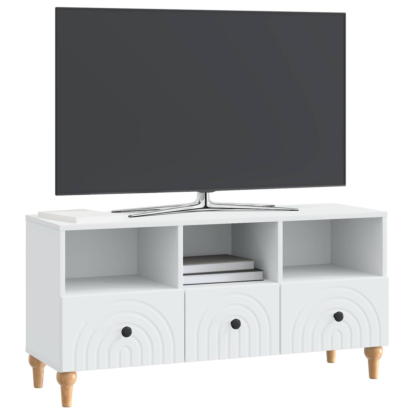 TV-kast Wit 102 x 34,5 x 50 cm Geconstrueerd hout
