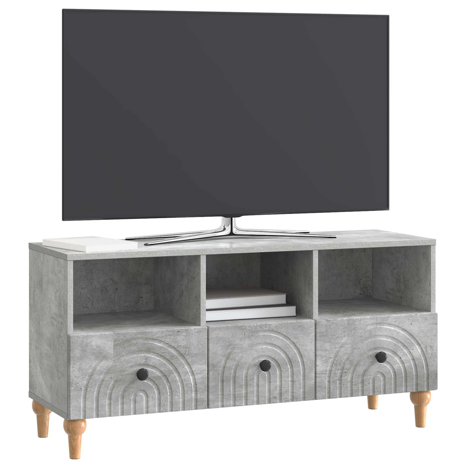 TV-kast Beton Grijs 102 x 34,5 x 50 cm Geconstrueerd hout