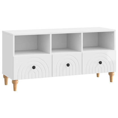 TV-kast Hoogglans Wit 102 x 34,5 x 50 cm Geconstrueerd hout