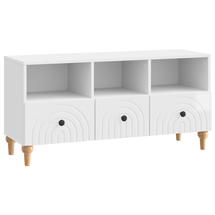 TV-kast Hoogglans Wit 102 x 34,5 x 50 cm Geconstrueerd hout