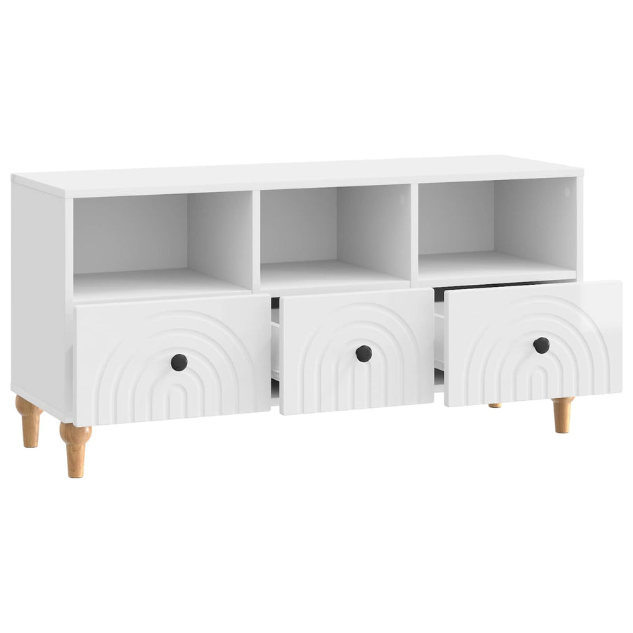 TV-kast Hoogglans Wit 102 x 34,5 x 50 cm Geconstrueerd hout