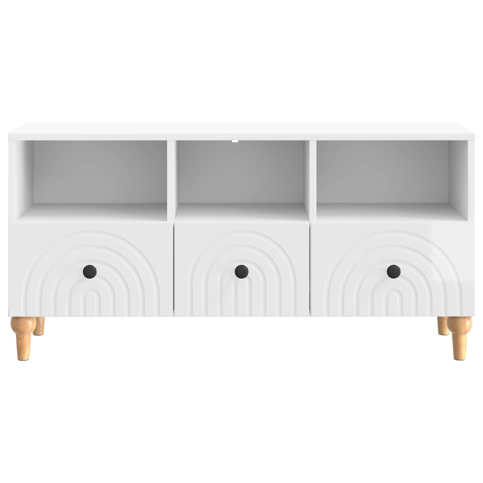 TV-kast Hoogglans Wit 102 x 34,5 x 50 cm Geconstrueerd hout