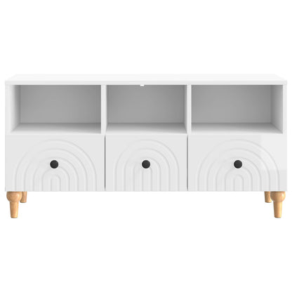 TV-kast Hoogglans Wit 102 x 34,5 x 50 cm Geconstrueerd hout