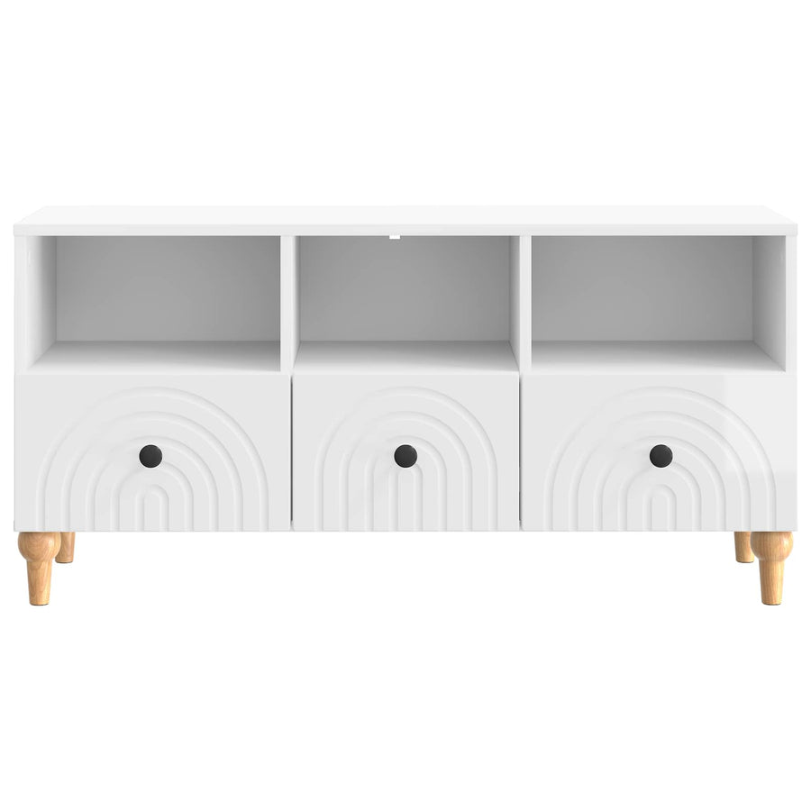 TV-kast Hoogglans Wit 102 x 34,5 x 50 cm Geconstrueerd hout