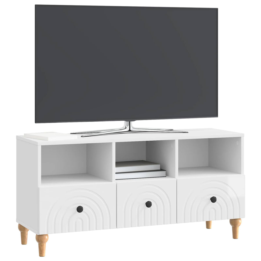 TV-kast Hoogglans Wit 102 x 34,5 x 50 cm Geconstrueerd hout