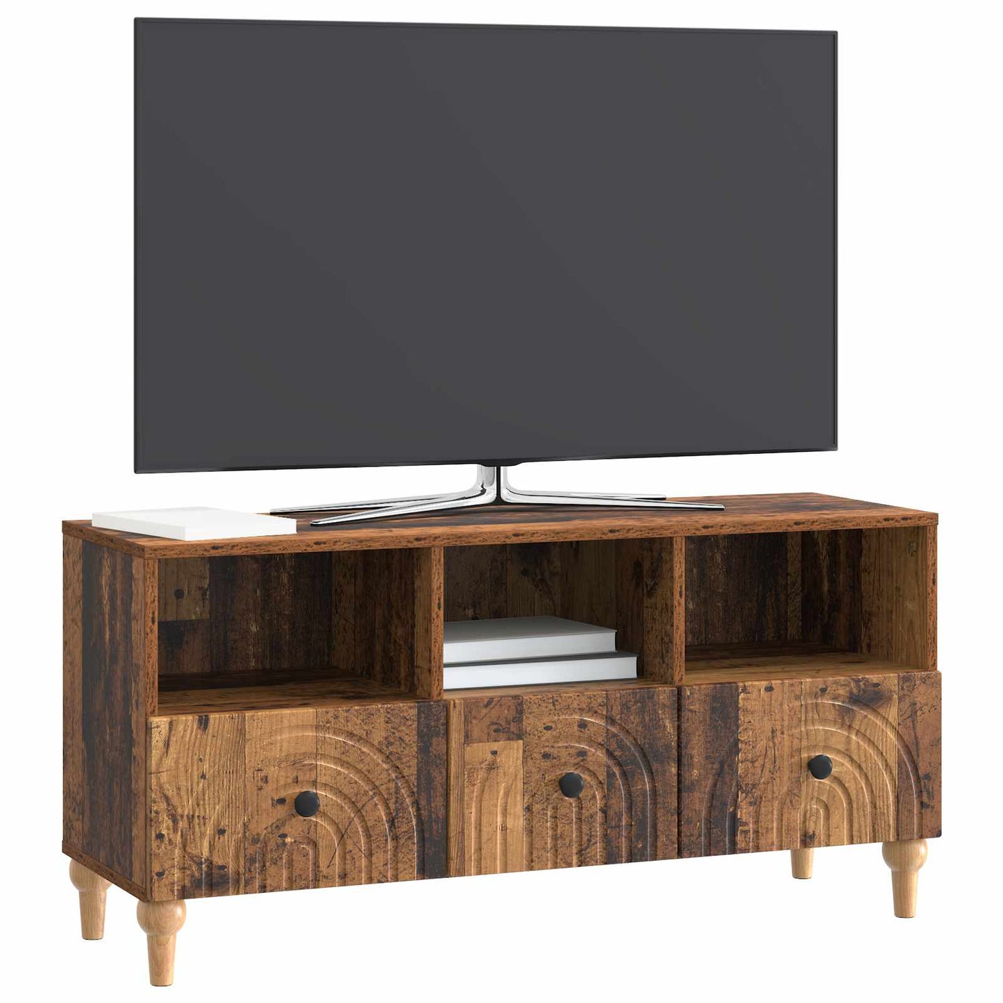 TV-kast Oudhout 102 x 34,5 x 50 cm Geconstrueerd hout