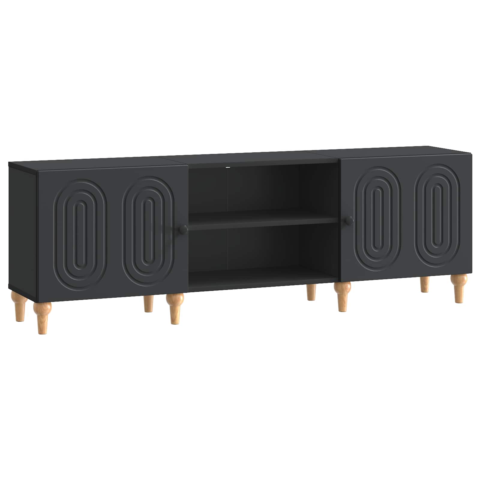 TV-kast Zwart 150 x 31 x 50 cm Bewerkt hout