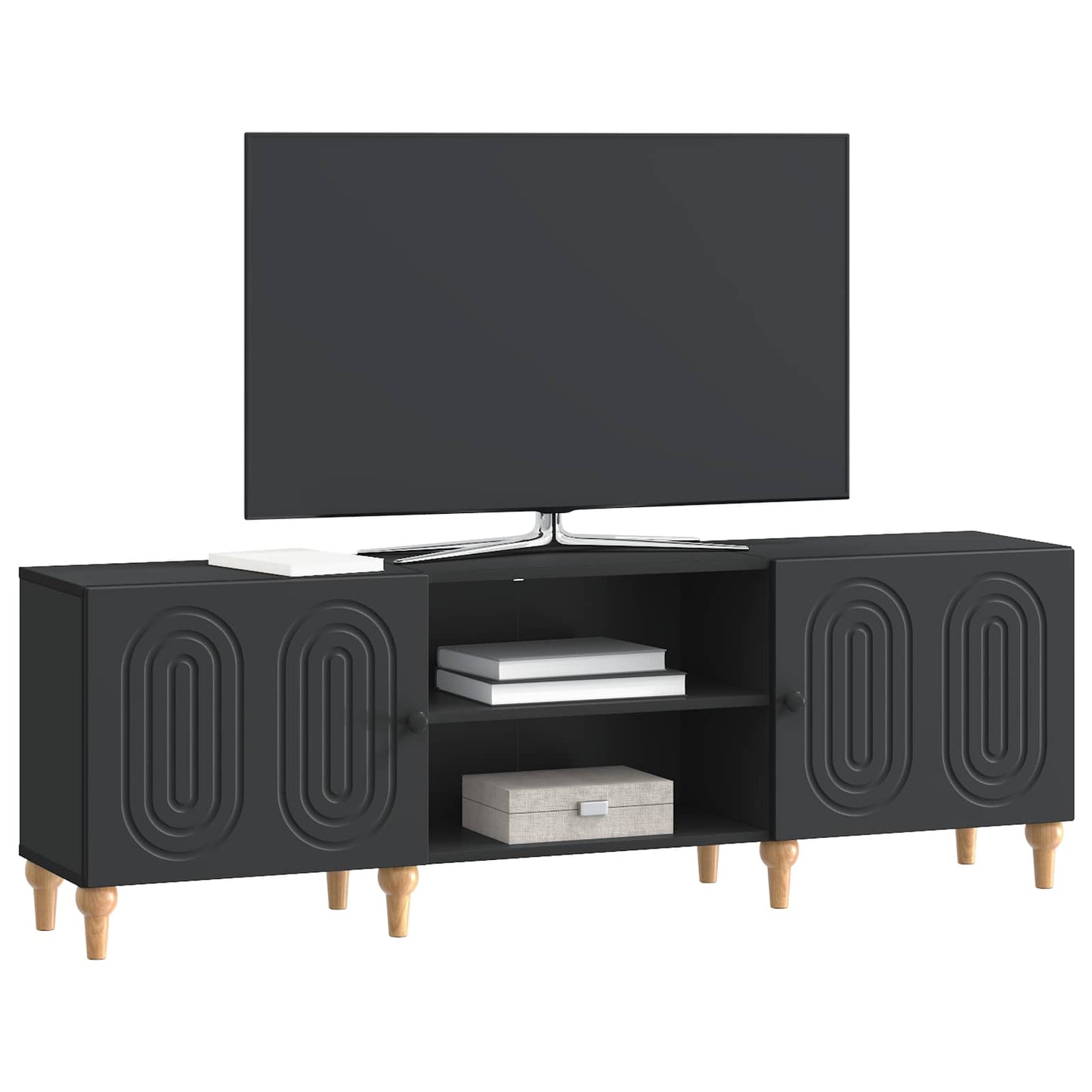 TV-kast Zwart 150 x 31 x 50 cm Bewerkt hout