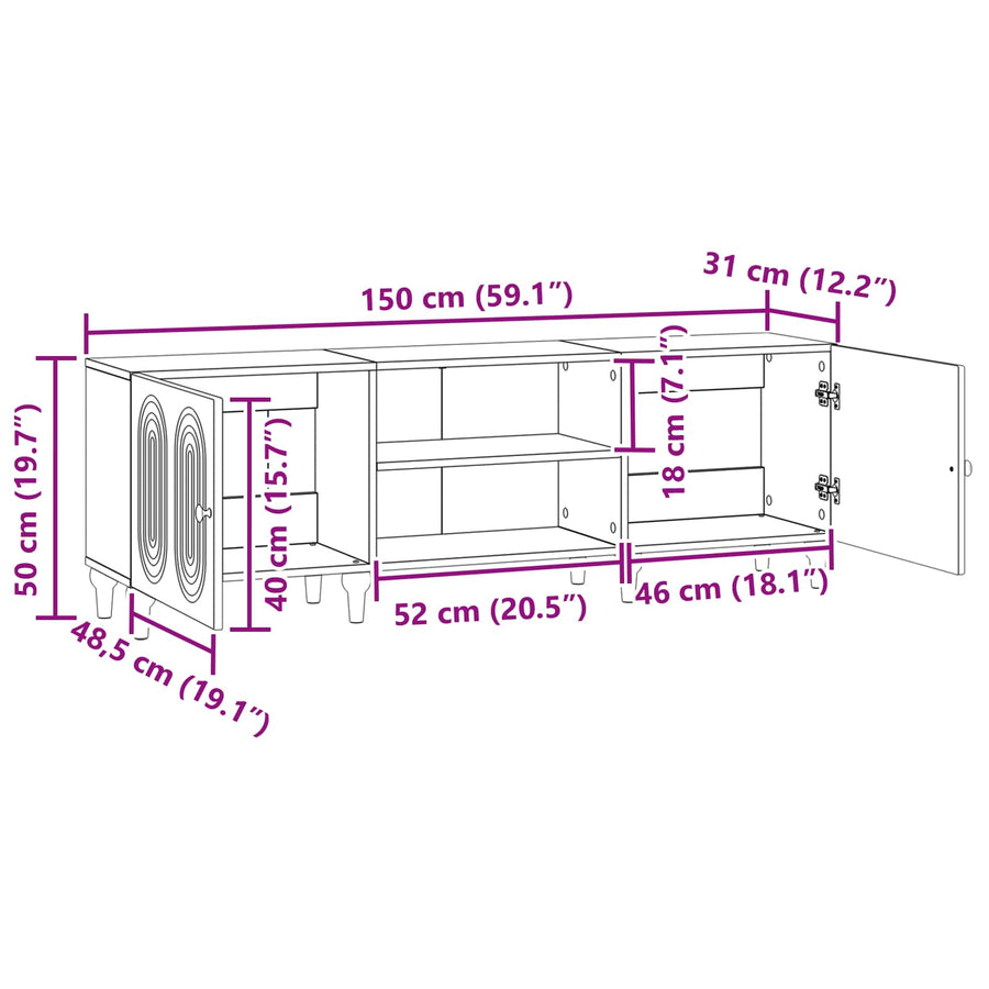 TV-kast Sonoma Eiken 150 x 31 x 50 cm Bewerkt hout