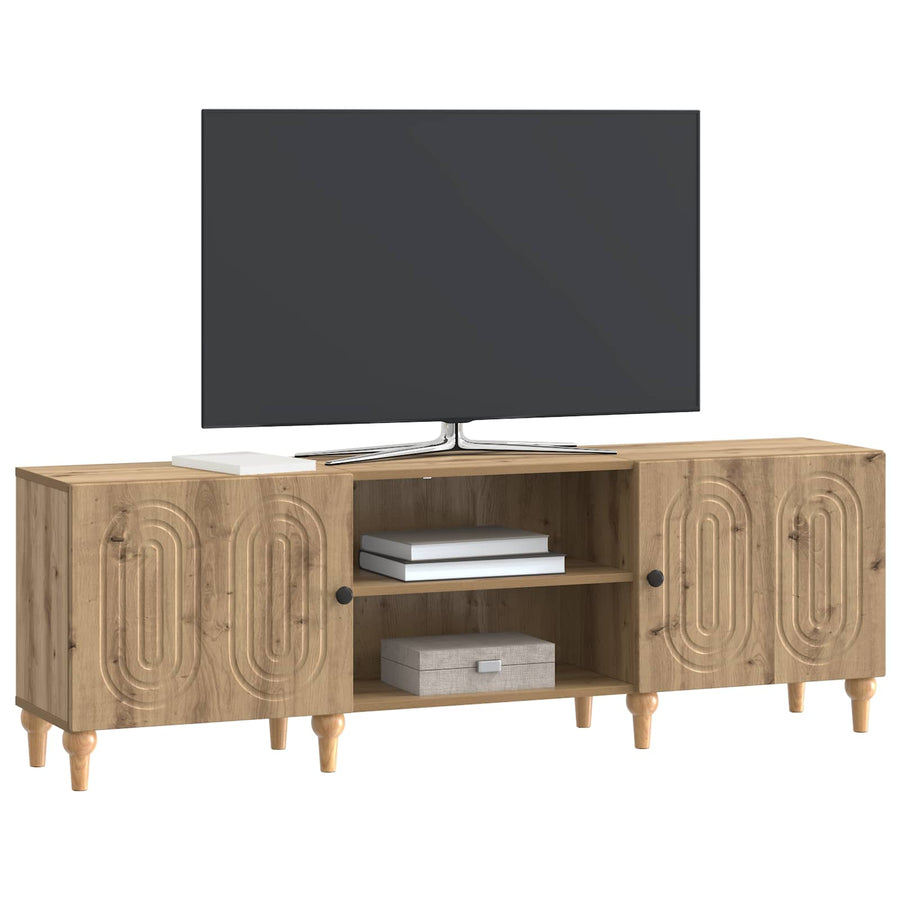 TV-kast Artisanaal eiken 150 x 31 x 50 cm Bewerkt hout
