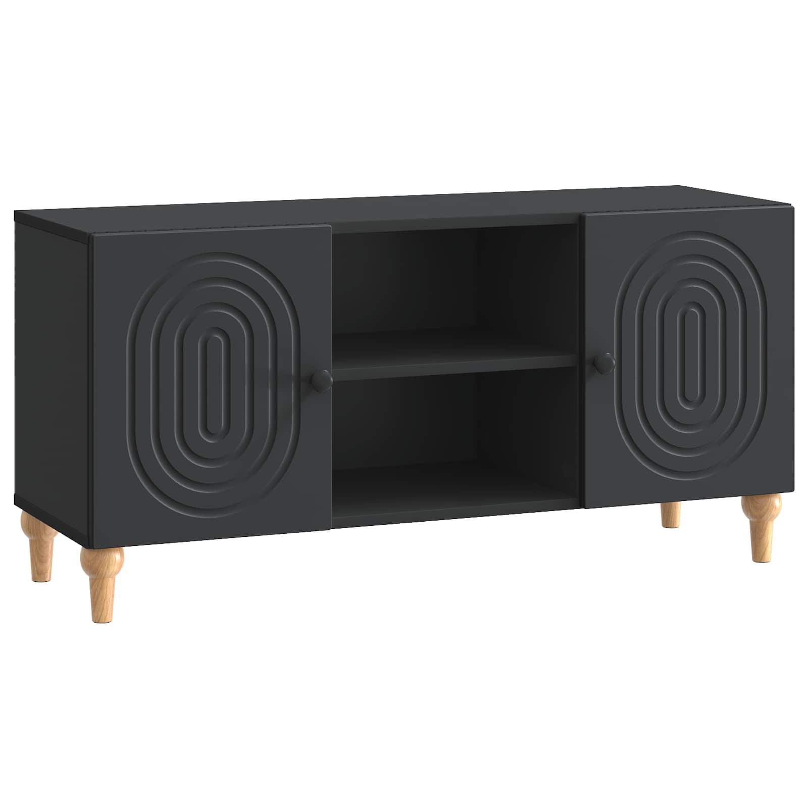 TV-kast Zwart 102 x 34,5 x 50 cm Bewerkt hout