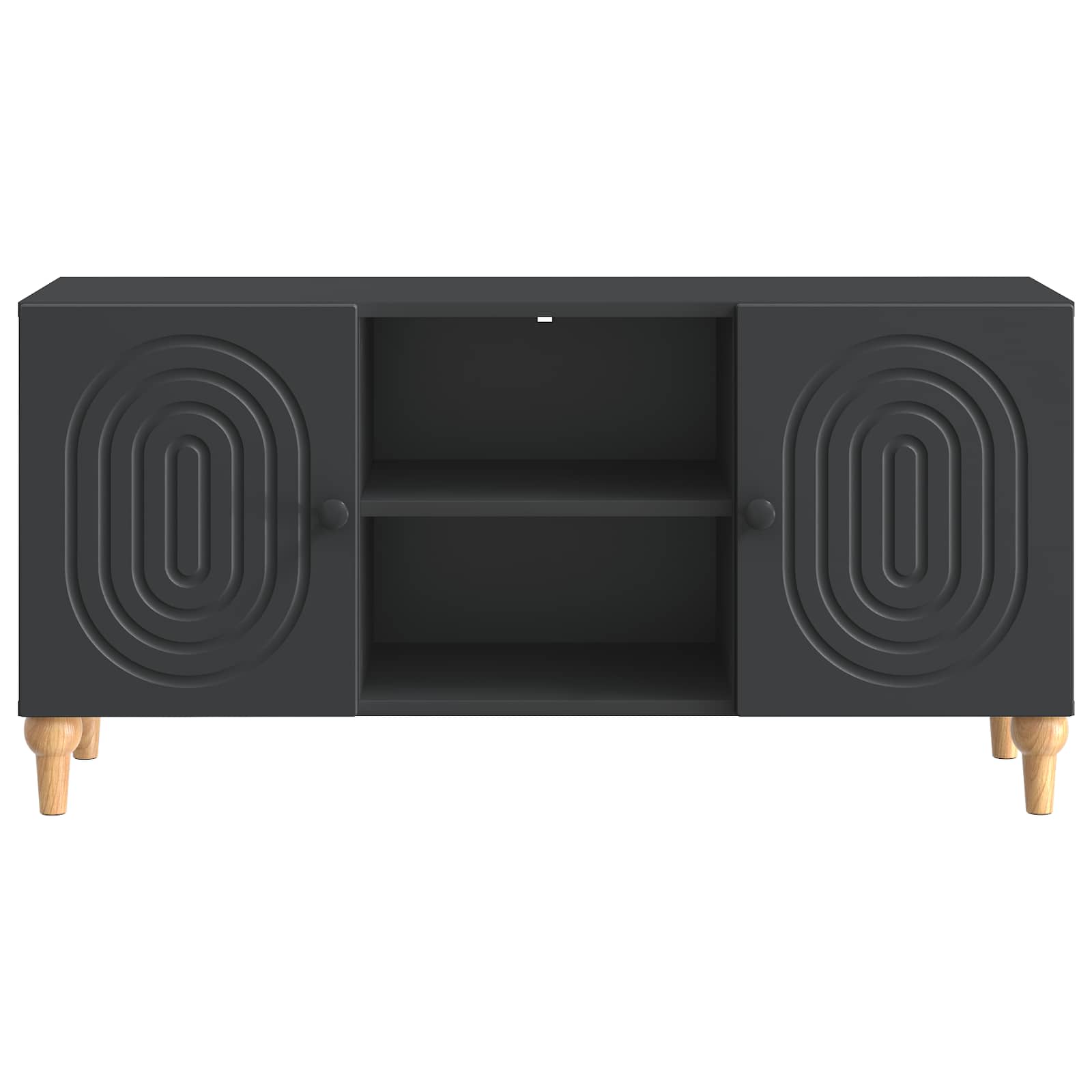 TV-kast Zwart 102 x 34,5 x 50 cm Bewerkt hout