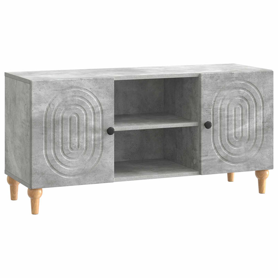 TV-kast Betongrijs 102 x 34,5 x 50 cm Bewerkt hout