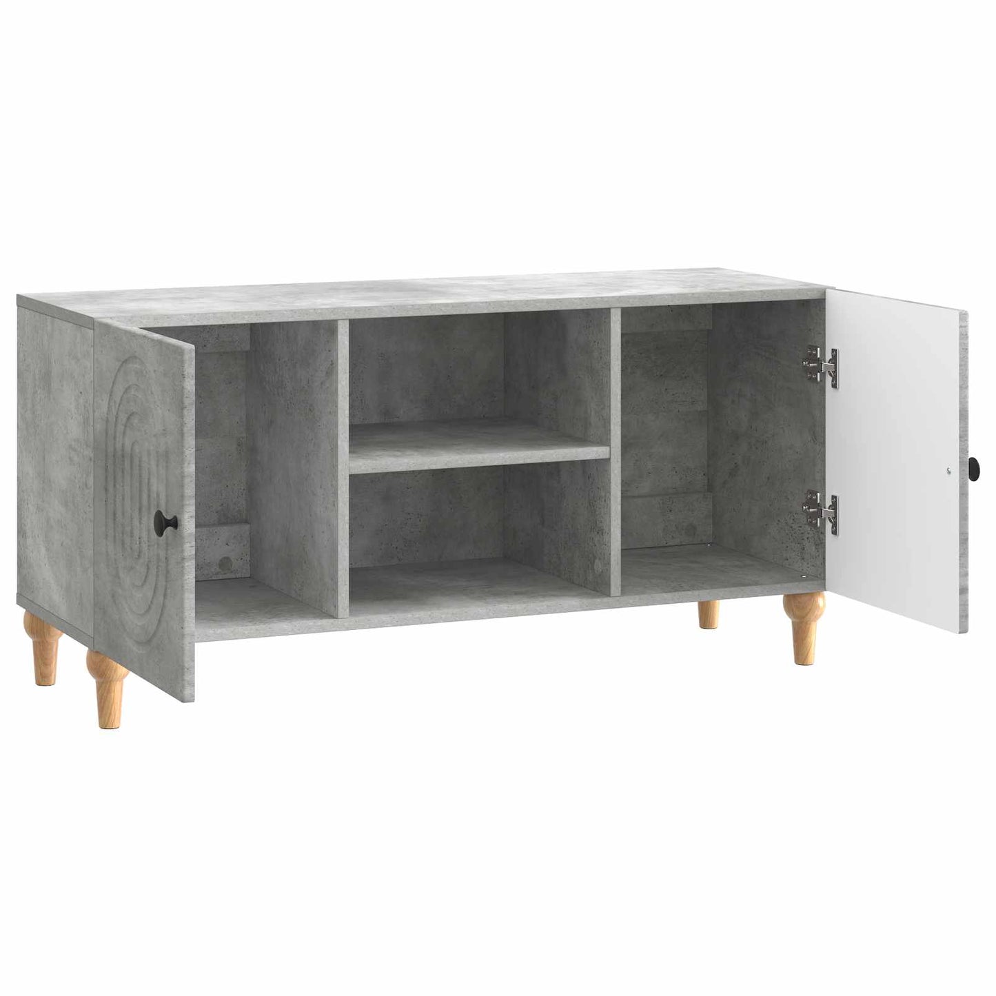 TV-kast Betongrijs 102 x 34,5 x 50 cm Bewerkt hout