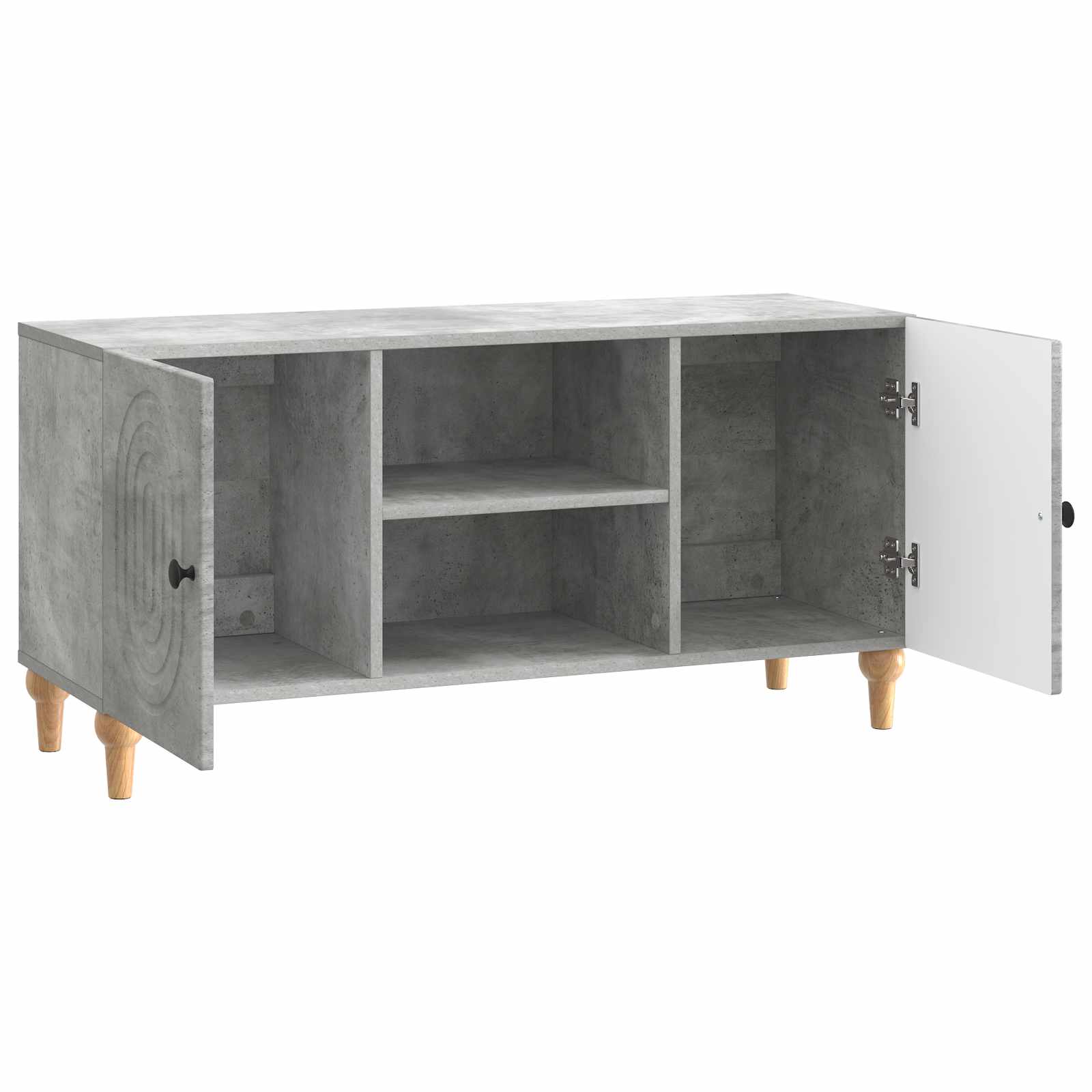 TV-kast Betongrijs 102 x 34,5 x 50 cm Bewerkt hout