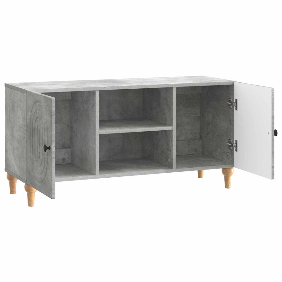TV-kast Betongrijs 102 x 34,5 x 50 cm Bewerkt hout