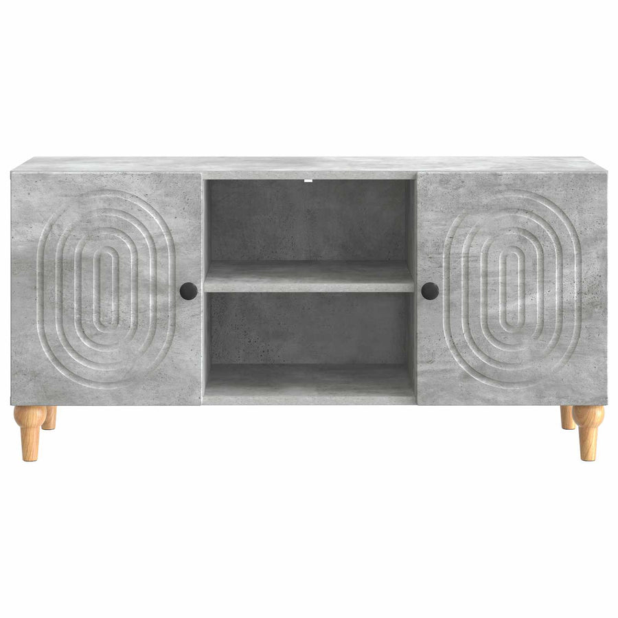 TV-kast Betongrijs 102 x 34,5 x 50 cm Bewerkt hout
