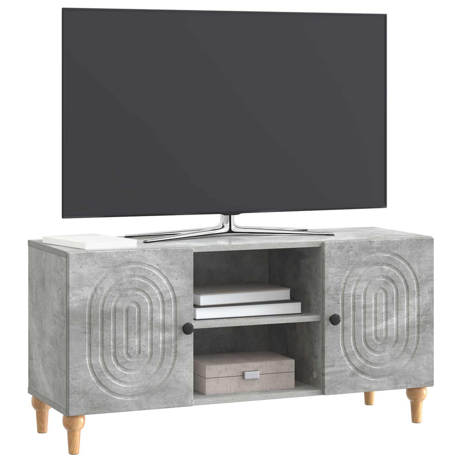 TV-kast Betongrijs 102 x 34,5 x 50 cm Bewerkt hout