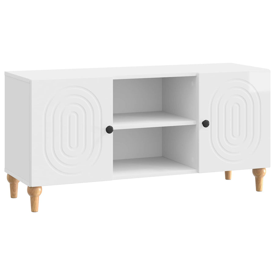TV-kast Hoogglans Wit 102 x 34,5 x 50 cm Bewerkt hout