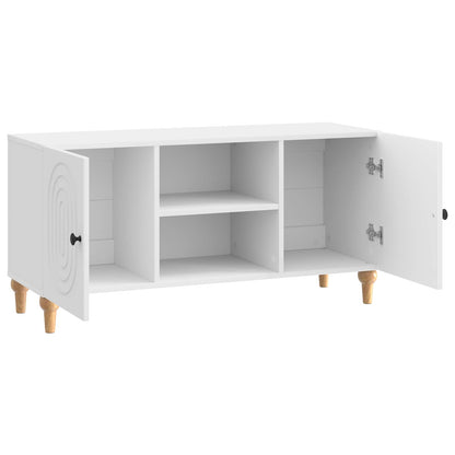 TV-kast Hoogglans Wit 102 x 34,5 x 50 cm Bewerkt hout