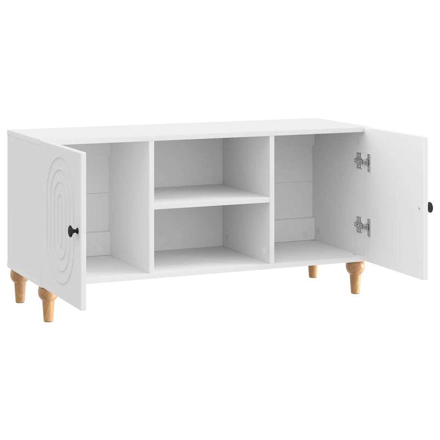 TV-kast Hoogglans Wit 102 x 34,5 x 50 cm Bewerkt hout