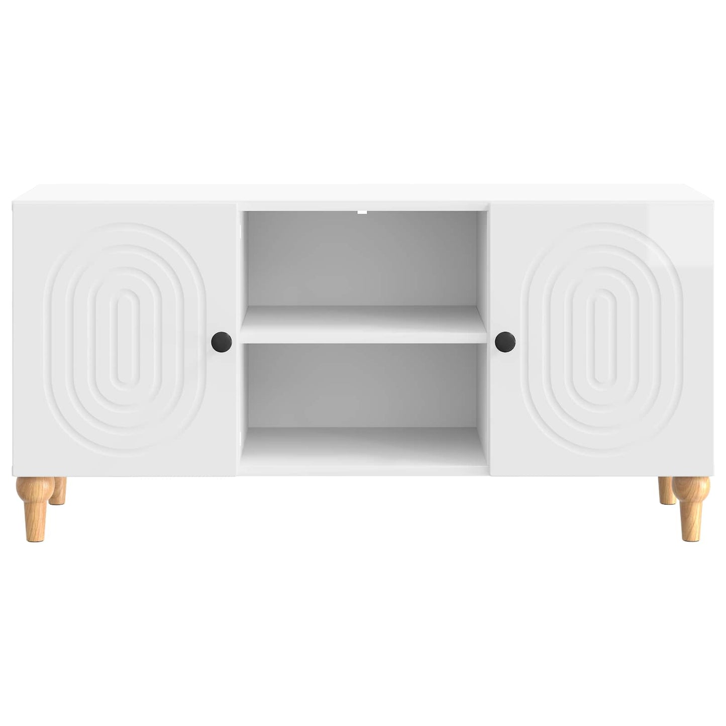 TV-kast Hoogglans Wit 102 x 34,5 x 50 cm Bewerkt hout