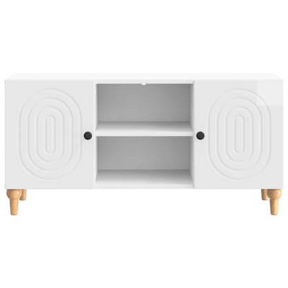 TV-kast Hoogglans Wit 102 x 34,5 x 50 cm Bewerkt hout