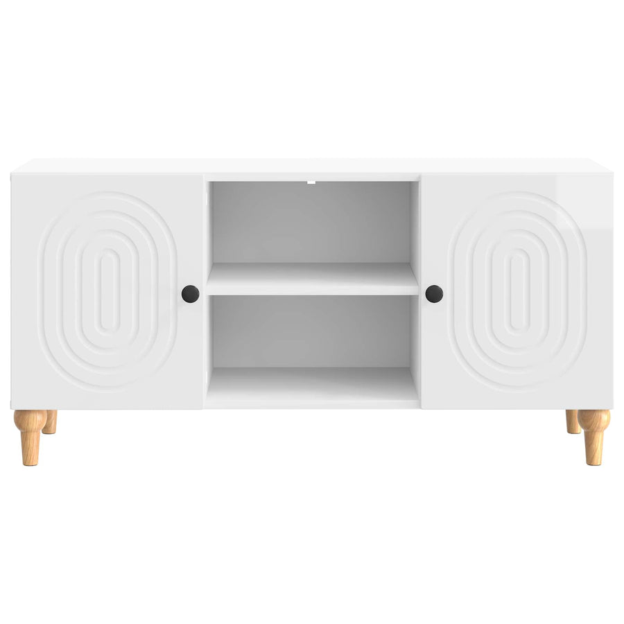 TV-kast Hoogglans Wit 102 x 34,5 x 50 cm Bewerkt hout