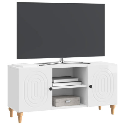 TV-kast Hoogglans Wit 102 x 34,5 x 50 cm Bewerkt hout