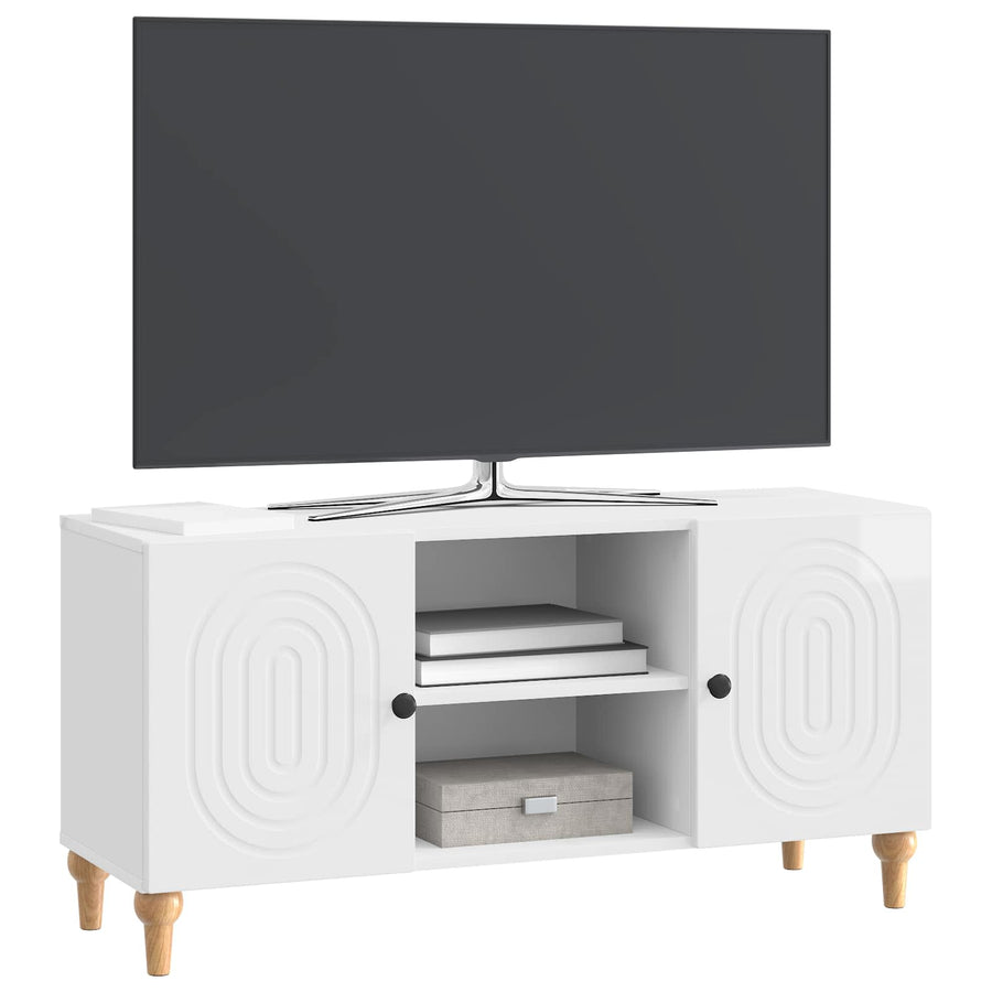TV-kast Hoogglans Wit 102 x 34,5 x 50 cm Bewerkt hout