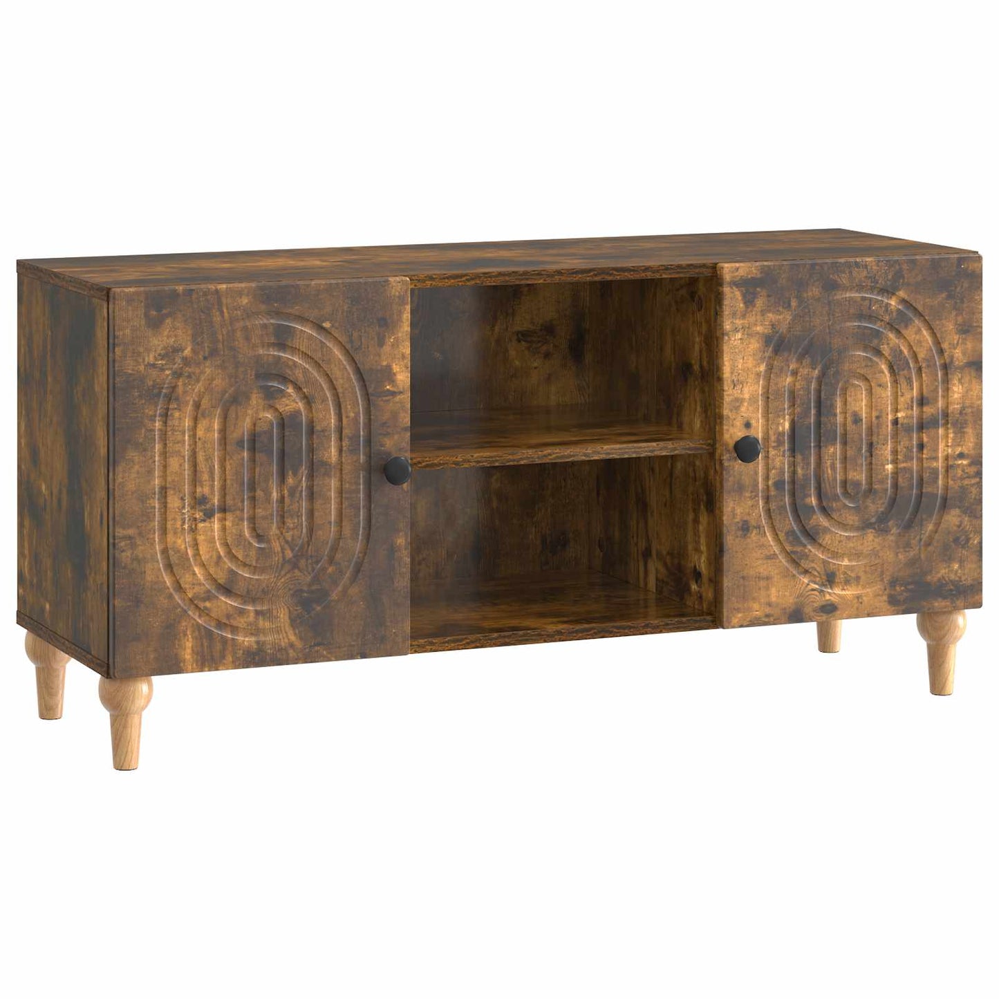 TV-kast Gerookt eiken 102 x 34,5 x 50 cm Bewerkt hout